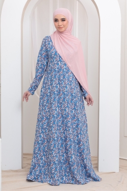 JUBAH PRINTED 36.19 - CANDY BLUE